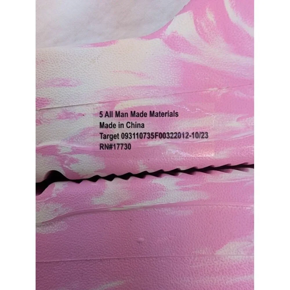 Art class girls size youth 5 pink and white marble Edie slides, chunky new, P8